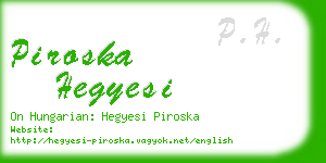piroska hegyesi business card